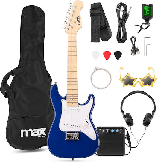 Max Gigkit Junior Πακετο Ηλεκτρικης Κιθαρας 1/4 Μπλε