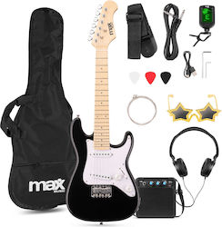 Max Gigkit Junior Pachet Chitară Electrică 1/4 Neagră
