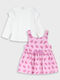 Kinderkleid Set aus 2 mit Mehrfarbiger Langärmeligem Mädchenkleid