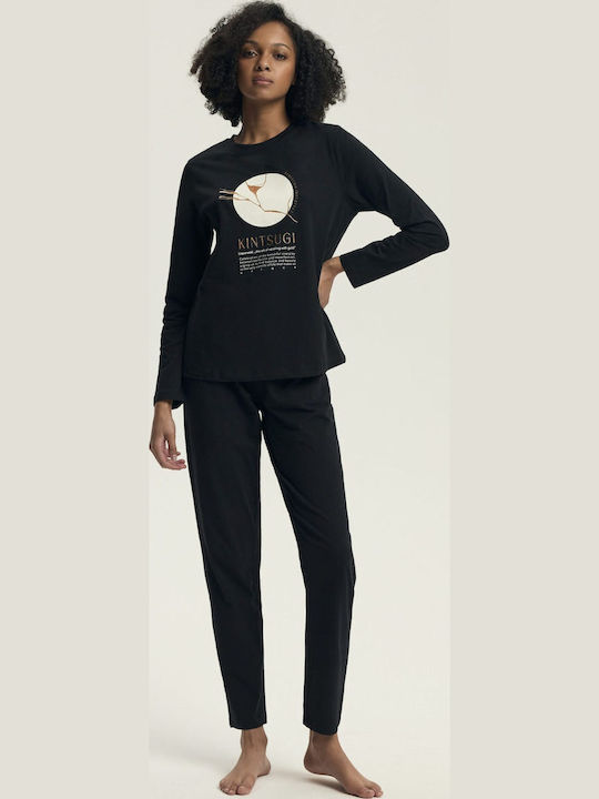 Henderson Winter Damen Pyjama-Set Schwarz