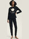 Henderson Winter Damen Pyjama-Set Schwarz