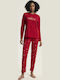 Henderson Winter Damen Pyjama-Set Rot