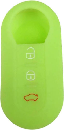 Car Key Cover Case made of with 3 Buttons for Fiat / Lancia in Green Color