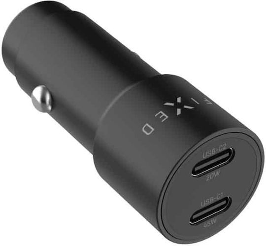 Fixed Auto-Ladegerät 65W 3A mit 2xType-C Schwarz Farbe