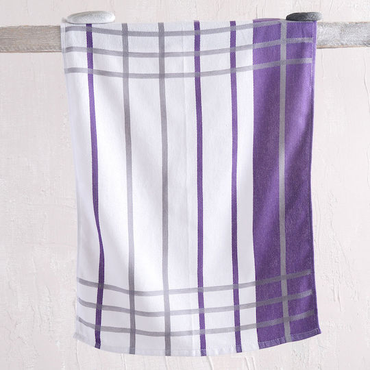 Rythmos Lisbon Towel from 100% Cotton in Purple Color 50x70cm