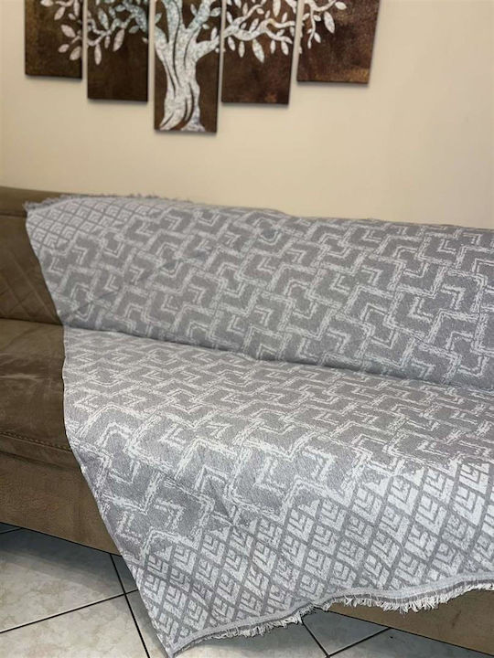 Kalogirou Home Σετ Ριχτάρια 2τμχ Chenille Γκρι ...