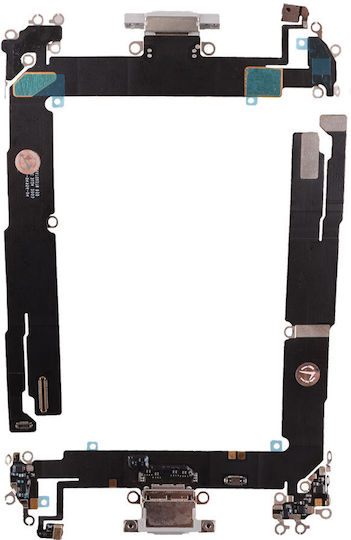 iPhone 16 Plus Tip C Cabluri de Înlocuire pentru Telefoane Mobile Flex Cablu Conector Port de Încărcare + Port Audio-Microfon Alb 3p