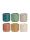 Fankon Flowers Ceramic Multicolour Plant Pot 14x13cm 6 Pieces