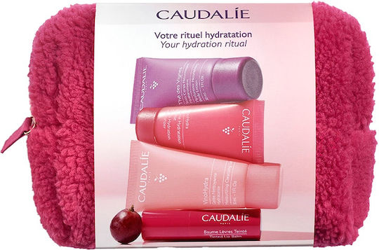 Caudalie Your Hydration Ritual Winter Pouch Travel Set for Moisturizing 4 Pieces