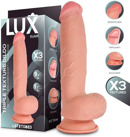Lux Triple Ρεαλιστικό Dildo με Όρχεις Flesh