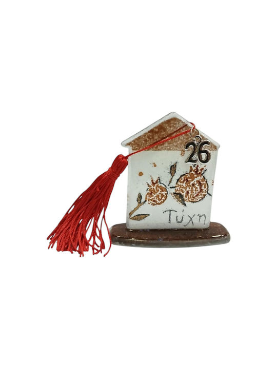 Kalliopi Silver Handmade Tabletop Lucky Charm Home White made of Glass 2026 5.5x8cm 1pcs