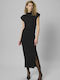 Midi Kleid Kurzärmelig Black