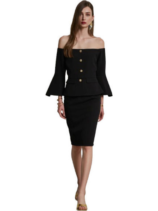 Desiree Rochie Midi De Seară Neagră