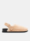 Winter Women's Slippers with Fur Beige