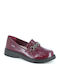 Patent Leather Women's Loafers in Burgundy Color