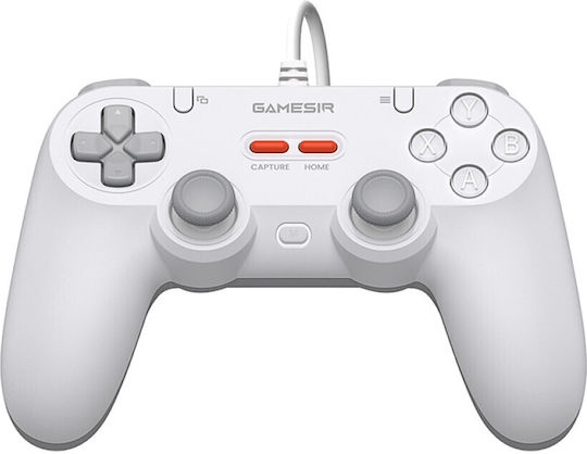 Gamesir T3 Verkabelter Gamepad mit Hall-Effekt-Sticks für Android / PC Weiß