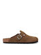 Men's Leather Slippers Regular Fit Brown