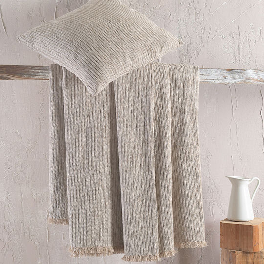 Rythmos Hansel Three-Seater Sofa Throw Chenille 180x280cm Light Beige