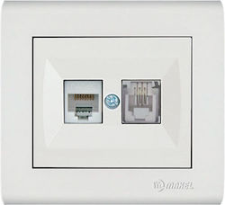 Makel Manolya Netzwerksteckdose Rj11 & Data Rj45 Cat6 Weiß 41001137 Makel Manolya Netzwerksteckdose Rj11 & Data Rj45 Cat6 Weiß 41001137