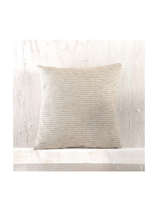 Rythmos Dekorativer Kissenbezug Hansel aus 100% Baumwolle Beiges Hell 40x40cm