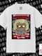 Iron Maiden Eddie Classic T-shirt Double Stitching Without Side Seams White 100% Cotton Vegan & Oeko-tex Certified