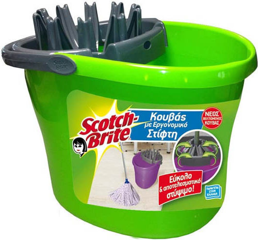 Scotch Brite Kunststoff Mop Eimer mit Auswringer 15lt Grüner