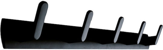 Klikareto Wall-Mounted Bathroom Hook with 5 Positions Black
