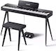 Donner Electric Stage Piano S-100B Set with 88 Weighted Keys and Connection with Headphones