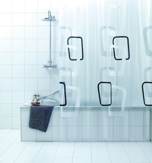 Quadri Shower Curtain Black
