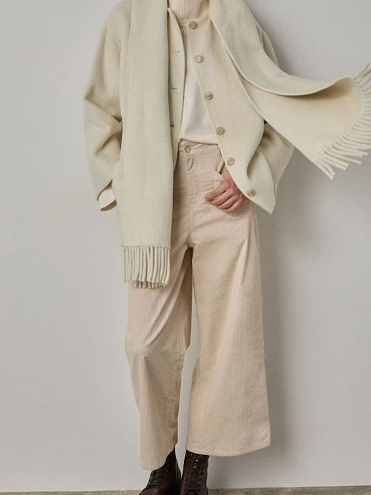 Women's Ivory Coast Peacoat with Buttons