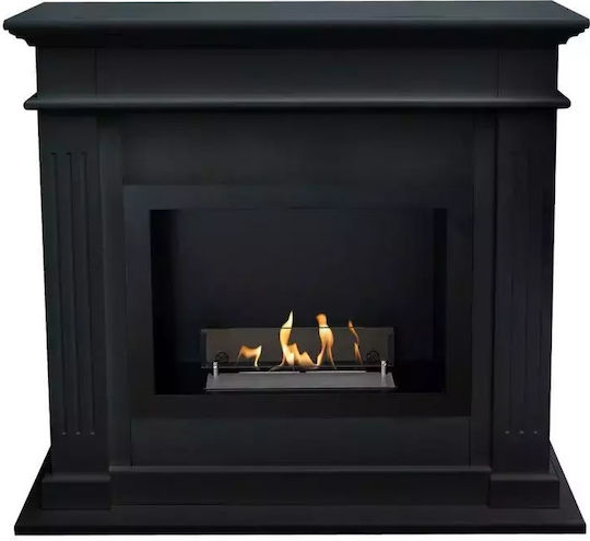 Xaralyn Indoor Wall Mounted Bioethanol Fireplace Black 92x98x28cm
