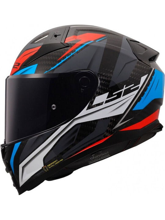 LS2 FF811 Vector II Carbon Savage White/Blue/Re...