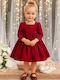 Children's Dress Long Sleeve Bordeaux