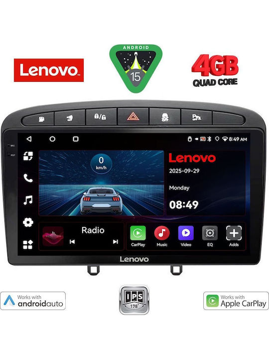 Lenovo Car Audio System for Peugeot 308 / RCZ 2007-2012 (Bluetooth/USB/WiFi/GPS/Apple-Carplay/Android-Auto) with Touch Screen 9"