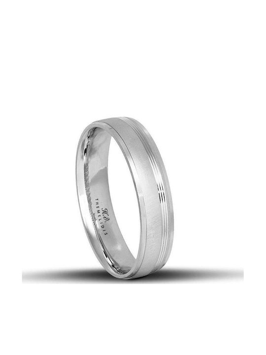 Wedding Rings White Gold 5mm Matte Lustrous Lines Wr114 9K