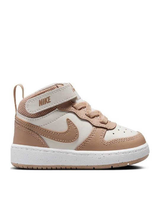 Nike Court Borough Mid Παιδικά Sneakers High Μπεζ CD7784-125