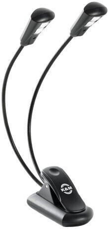 12259 Lumină Gooseneck 2x2 Led Cu Clește Negru