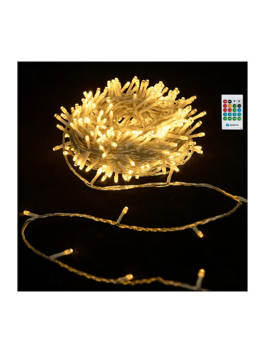 Christmas Lights Battery 3AA Music Sensor Warm White 10m/100LED Transparent Cable IP44 Indoor & Outdoor Aigostar SDS-8433325501303 SSS