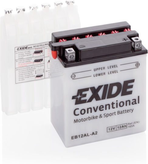 Exide Deschis Baterie Motocicleta YB12AL-A2 cu Capacitatea 12Ah