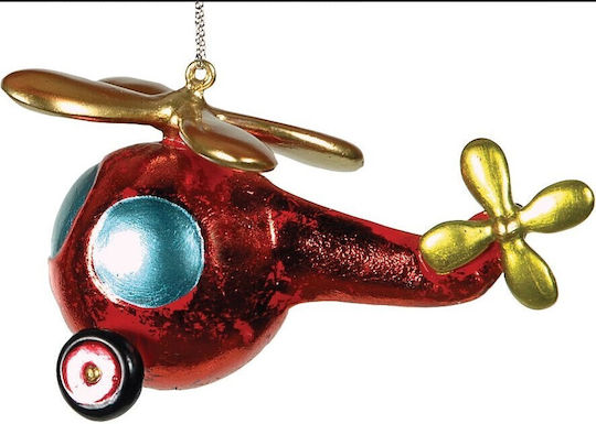 Lianos Lianos Clay Hanging Christmas Ornament Helicopter 7cm Fd