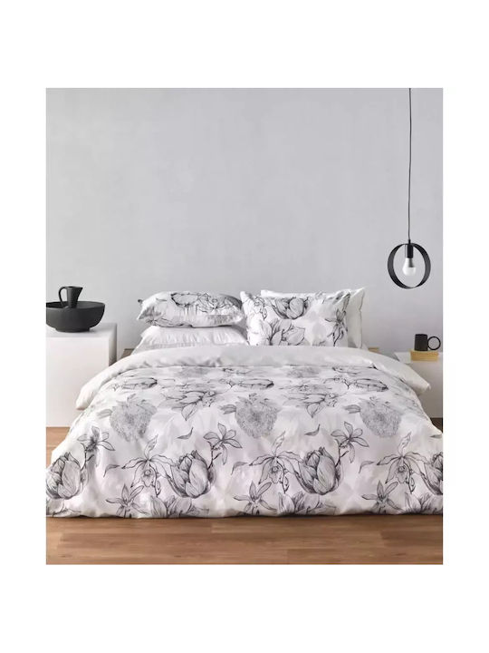 Kentia Duvet Cover Set Cotton Queen with 2 Pillowcases 220x240 Onirico 300tc Satin Cotton