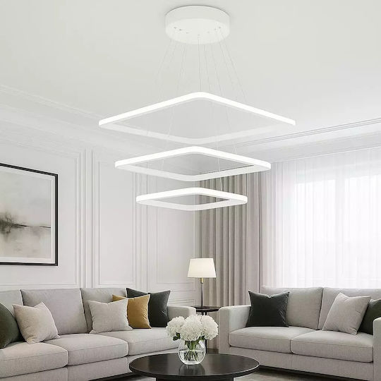 Maria White Square 3 Colors LED Ceiling Light Flesh Modern Design 45x45x80cm