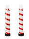 Set Christmas Decorative Candle Led Warm White Light 2 Pieces 15x15x82 Cm Aria Trade