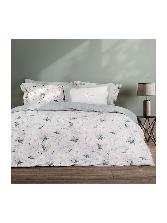 Nima Bettdecke Großes Doppelbett 220x240cm Celeste Grey, Mint