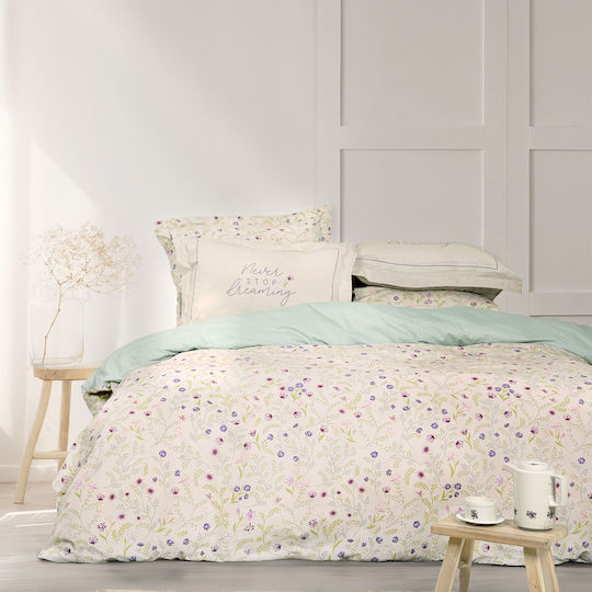 Nima Duvet Single 170x240cm Dream Garden Beige, Green