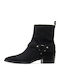 Leder Stiefeletten Damen Schwarz