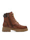 Leather Women's Ankle Boots Tabac Brown