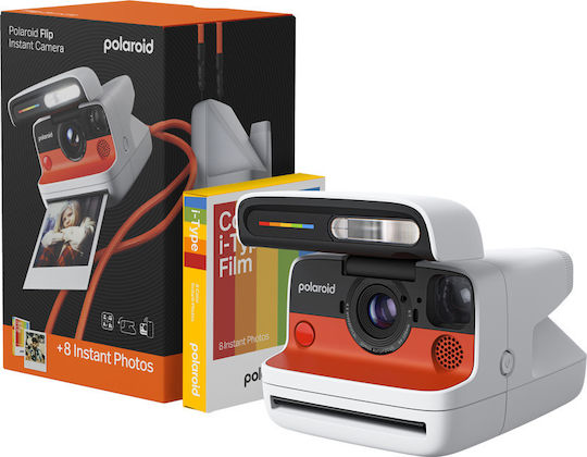 Polaroid Flip Instant Фотоапарат + Цветен Филм (8 Снимки) Бял
