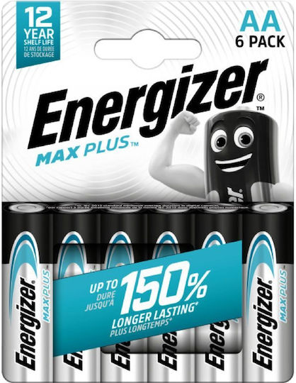 Energizer Max Plus Αλκαλικές Μπαταρίες AA 1.5V 6τμχ