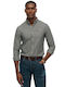 D2 Stud Long Sleeve Checked Navy Blue Shirt